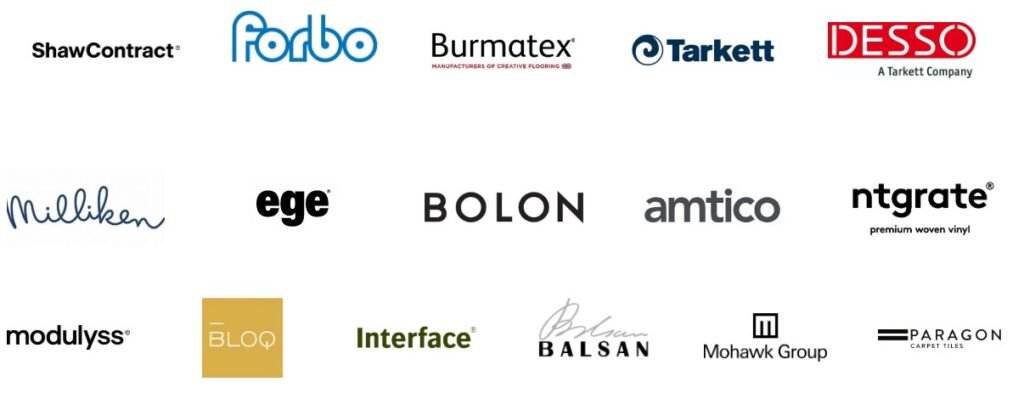 Reversible fixings approved/used by 16 manufacturers logos