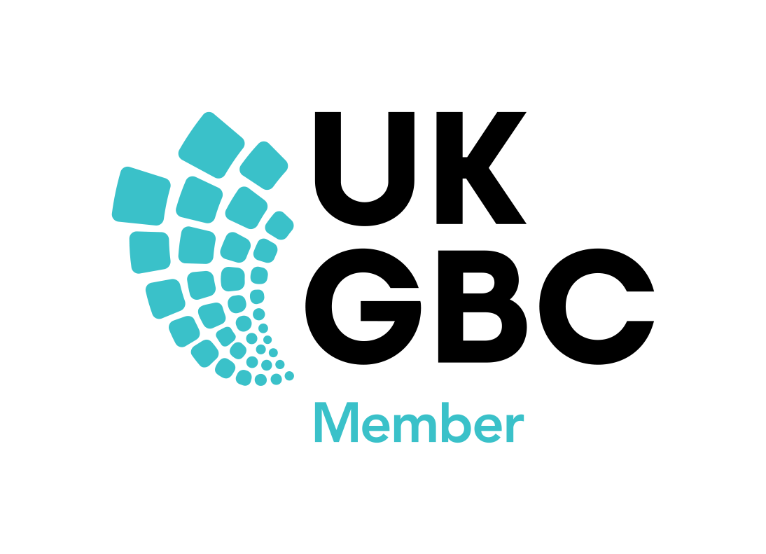 UKGBC Member Logo - black font with cyan squares
