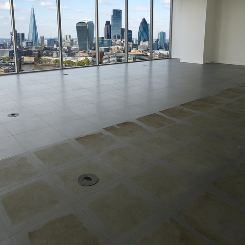 Detac Systems contamintated vs cleaned raised access floor